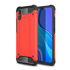 Funda Bumper Silicona y Plastico Mate Carcasa WL1 para Xiaomi Redmi 9A Rojo