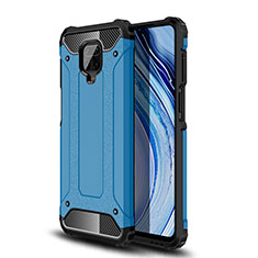 Funda Bumper Silicona y Plastico Mate Carcasa WL1 para Xiaomi Redmi Note 9 Pro Azul