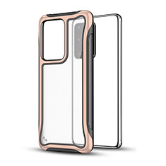 Funda Bumper Silicona y Plastico Mate Carcasa YF1 para Samsung Galaxy S20 Plus 5G Oro Rosa