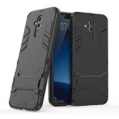 Funda Bumper Silicona y Plastico Mate con Soporte para Huawei Mate 20 Lite Negro