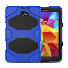 Funda Bumper Silicona y Plastico Mate con Soporte para Samsung Galaxy Tab A6 10.1 SM-T580 SM-T585 Azul