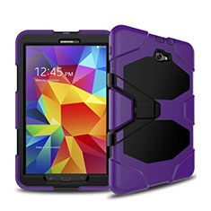 Funda Bumper Silicona y Plastico Mate con Soporte para Samsung Galaxy Tab A6 10.1 SM-T580 SM-T585 Morado