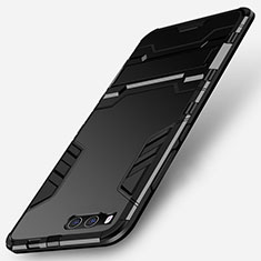 Funda Bumper Silicona y Plastico Mate con Soporte para Xiaomi Mi Note 3 Negro