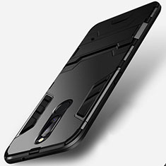 Funda Bumper Silicona y Plastico Mate con Soporte R01 para Huawei G10 Negro