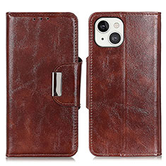 Funda de Cuero Cartera con Soporte Carcasa A01 para Apple iPhone 13 Marron