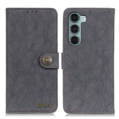 Funda de Cuero Cartera con Soporte Carcasa A01D para Motorola Moto Edge S30 5G Negro