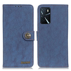 Funda de Cuero Cartera con Soporte Carcasa A01D para Oppo A16s Azul