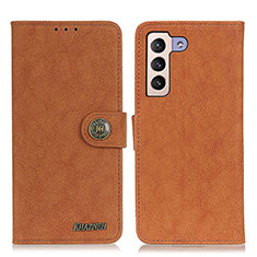 Funda de Cuero Cartera con Soporte Carcasa A01D para Samsung Galaxy S21 5G Marron