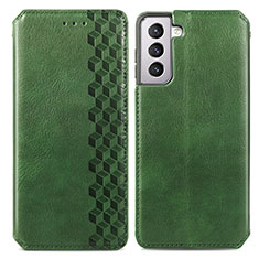 Funda de Cuero Cartera con Soporte Carcasa A01D para Samsung Galaxy S21 Plus 5G Verde