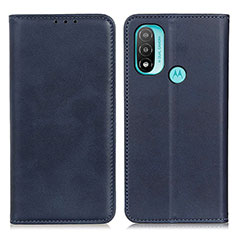 Funda de Cuero Cartera con Soporte Carcasa A02D para Motorola Moto E30 Azul