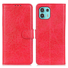 Funda de Cuero Cartera con Soporte Carcasa A02D para Motorola Moto Edge 20 Lite 5G Rojo