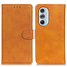 Funda de Cuero Cartera con Soporte Carcasa A02D para Motorola Moto Edge Plus (2022) 5G Marron Claro