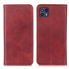 Funda de Cuero Cartera con Soporte Carcasa A02D para Motorola Moto G50 5G Rojo