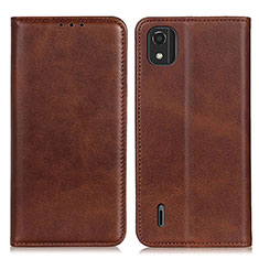 Funda de Cuero Cartera con Soporte Carcasa A02D para Nokia C2 2nd Edition Marron