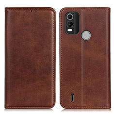 Funda de Cuero Cartera con Soporte Carcasa A02D para Nokia C21 Plus Marron