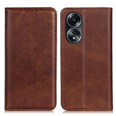 Funda de Cuero Cartera con Soporte Carcasa A02D para Oppo A78 5G Marron