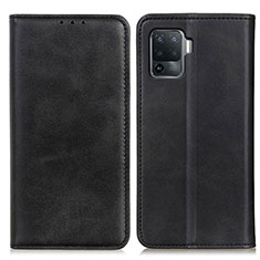 Funda de Cuero Cartera con Soporte Carcasa A02D para Oppo F19 Pro Negro