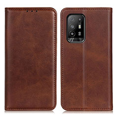 Funda de Cuero Cartera con Soporte Carcasa A02D para Oppo F19 Pro+ Plus 5G Marron