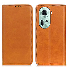 Funda de Cuero Cartera con Soporte Carcasa A02D para Oppo Reno11 5G Marron Claro