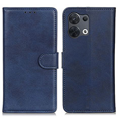 Funda de Cuero Cartera con Soporte Carcasa A02D para Oppo Reno9 5G Azul