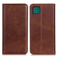 Funda de Cuero Cartera con Soporte Carcasa A02D para Samsung Galaxy F42 5G Marron