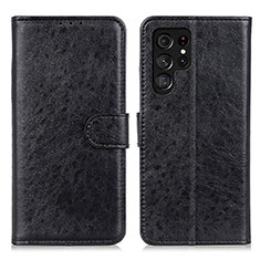 Funda de Cuero Cartera con Soporte Carcasa A02D para Samsung Galaxy S21 Ultra 5G Negro