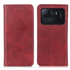 Funda de Cuero Cartera con Soporte Carcasa A02D para Xiaomi Mi 11 Ultra 5G Rojo