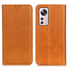 Funda de Cuero Cartera con Soporte Carcasa A02D para Xiaomi Mi 12 5G Marron Claro