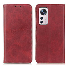 Funda de Cuero Cartera con Soporte Carcasa A02D para Xiaomi Mi 12X 5G Rojo