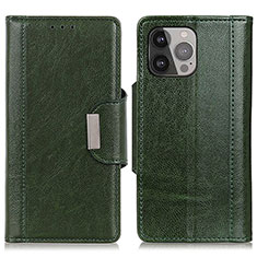 Funda de Cuero Cartera con Soporte Carcasa A03 para Apple iPhone 13 Pro Verde