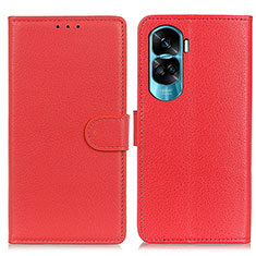 Funda de Cuero Cartera con Soporte Carcasa A03D para Huawei Honor 90 Lite 5G Rojo