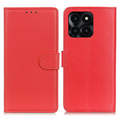 Funda de Cuero Cartera con Soporte Carcasa A03D para Huawei Honor X6a Rojo