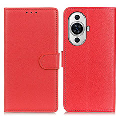Funda de Cuero Cartera con Soporte Carcasa A03D para Huawei Nova 11 Pro Rojo