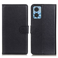 Funda de Cuero Cartera con Soporte Carcasa A03D para Motorola Moto E22i Negro