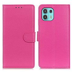 Funda de Cuero Cartera con Soporte Carcasa A03D para Motorola Moto Edge 20 Lite 5G Rosa Roja