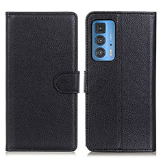 Funda de Cuero Cartera con Soporte Carcasa A03D para Motorola Moto Edge 20 Pro 5G Negro