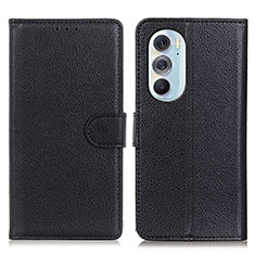 Funda de Cuero Cartera con Soporte Carcasa A03D para Motorola Moto Edge Plus (2022) 5G Negro