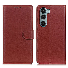 Funda de Cuero Cartera con Soporte Carcasa A03D para Motorola Moto Edge S30 5G Marron