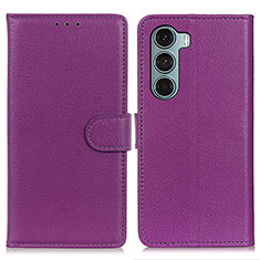 Funda de Cuero Cartera con Soporte Carcasa A03D para Motorola Moto Edge S30 5G Morado