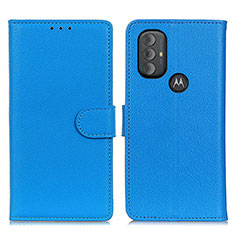 Funda de Cuero Cartera con Soporte Carcasa A03D para Motorola Moto G Power (2022) Azul Cielo