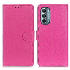 Funda de Cuero Cartera con Soporte Carcasa A03D para Motorola Moto G Stylus (2022) 4G Rosa Roja