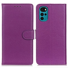 Funda de Cuero Cartera con Soporte Carcasa A03D para Motorola Moto G22 Morado