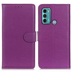 Funda de Cuero Cartera con Soporte Carcasa A03D para Motorola Moto G40 Fusion Morado