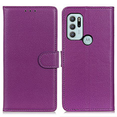 Funda de Cuero Cartera con Soporte Carcasa A03D para Motorola Moto G60s Morado