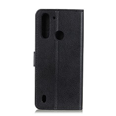 Funda de Cuero Cartera con Soporte Carcasa A03D para Motorola Moto One Fusion Negro