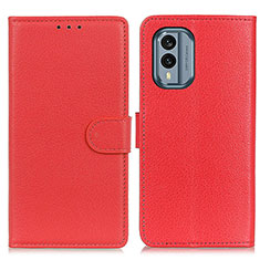 Funda de Cuero Cartera con Soporte Carcasa A03D para Nokia X30 5G Rojo