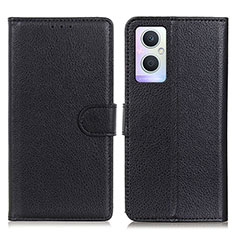 Funda de Cuero Cartera con Soporte Carcasa A03D para Oppo F21s Pro 5G Negro