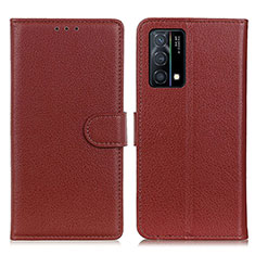 Funda de Cuero Cartera con Soporte Carcasa A03D para Oppo K9 5G Marron