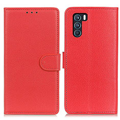 Funda de Cuero Cartera con Soporte Carcasa A03D para Oppo K9 Pro 5G Rojo