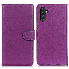 Funda de Cuero Cartera con Soporte Carcasa A03D para Samsung Galaxy A04s Morado